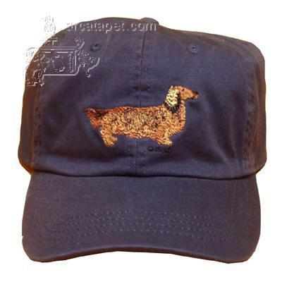 Cap 100% Cotton with Embroidered Dachshund Long Haired Cap 100% Cotton with Embroidered Dachshund Long Haired