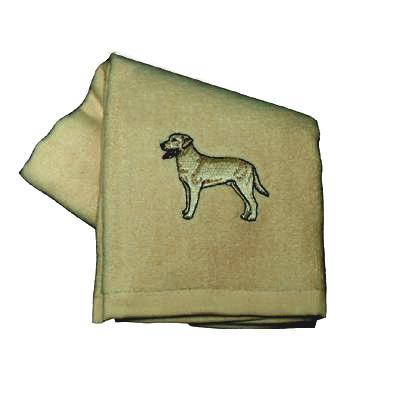Cotton Terry Cloth Dog Hand Towel w/Embroidered Lab Yellow Cotton Terry Cloth Dog Hand Towel w/Embroidered Lab Yellow