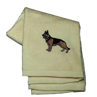 Cotton Terry Cloth Dog Hand Towel with German Shepherd Cotton Terry Cloth Dog Hand Towel with German Shepherd