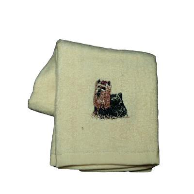 Cotton Terry Cloth Dog Hand Towel with Embroidered Yorkie Cotton Terry Cloth Dog Hand Towel with Embroidered Yorkie