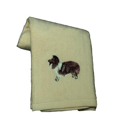 Cotton Terry Cloth Dog Hand Towel with Embroidered Sheltie Cotton Terry Cloth Dog Hand Towel with Embroidered Sheltie