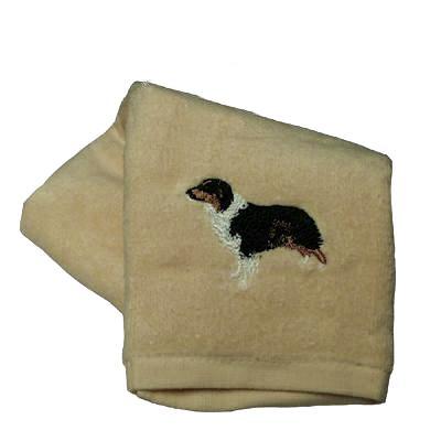 Cotton Terry Cloth Dog Hand Towel with Australian Shepherd Cotton Terry Cloth Dog Hand Towel with Australian Shepherd