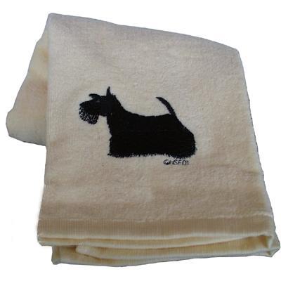 Cotton Terry Cloth Dog Hand Towel with Embroidered Scotty Cotton Terry Cloth Dog Hand Towel with Embroidered Scotty