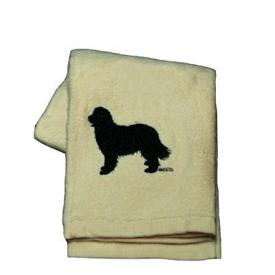 Cotton Terry Cloth Dog Hand Towel w/Embroidered Newfoundland Cotton Terry Cloth Dog Hand Towel w/Embroidered Newfoundland