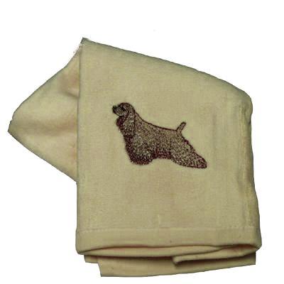 Cotton Terry Cloth Dog Hand Towel with Cocker Spaniel Buff Cotton Terry Cloth Dog Hand Towel with Cocker Spaniel Buff