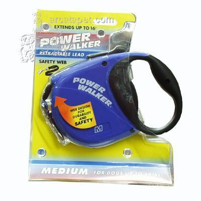 Power Walker Retractable Dog Leash Medium Blue Power Walker Retractable Dog Leash Medium Blue