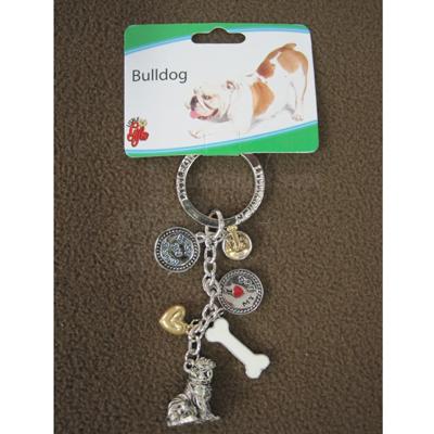 Key Chain Bulldog with 5 Charms