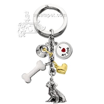 Key Chain Dalmatian with 5 Charms Key Chain Dalmatian with 5 Charms