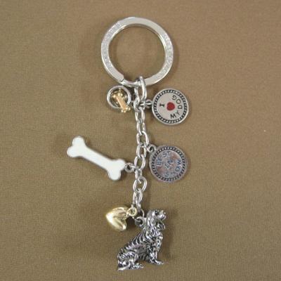 Key Chain King Charles Spaniel with 5 Charms