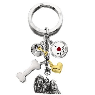 Key Chain Maltese with 5 Charms Key Chain Maltese with 5 Charms
