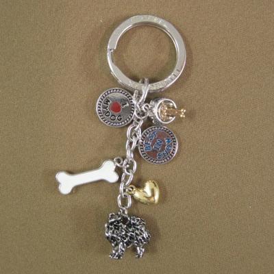 Key Chain Pomeranian with 5 Charms Key Chain Pomeranian with 5 Charms