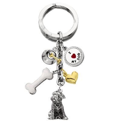 Key Chain Schnauzer with 5 Charms