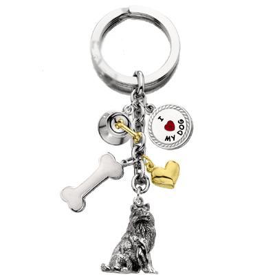 Key Chain Shetland Sheepdog with 5 Charms Key Chain Shetland Sheepdog with 5 Charms