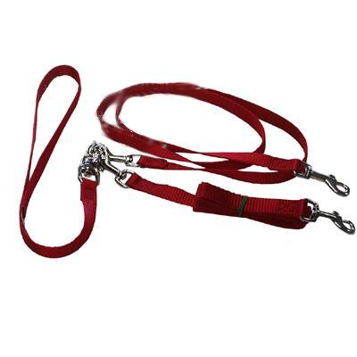 Pet Walker-Plus Nylon Leash 2-Dog Red Small Pet Walker-Plus Nylon Leash 2-Dog Red Small