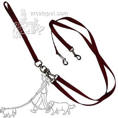 Pet Walker-Plus Nylon Leash 2-Dog Red Medium Pet Walker-Plus Nylon Leash 2-Dog Red Medium