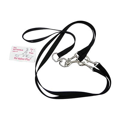 Pet Walker-Plus Nylon Leash 2-Dog Black Medium Pet Walker-Plus Nylon Leash 2-Dog Black Medium
