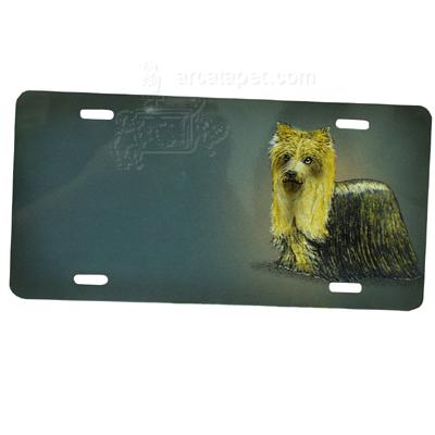 Aluminum Dog Breed License Plate with Yorkie