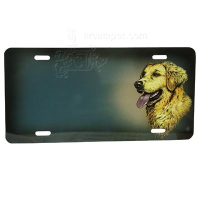 Aluminum Dog Breed License Plate with Golden Retriever
