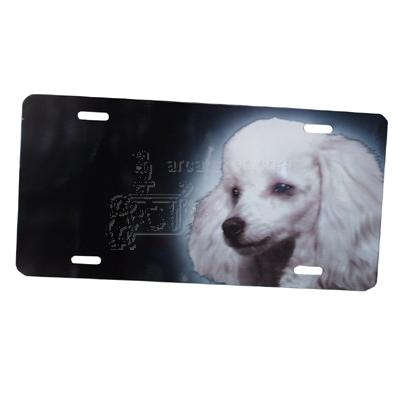 Aluminum Dog Breed License Plate with Poodle