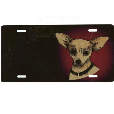 Aluminum Dog Breed License Plate with Chihuahua