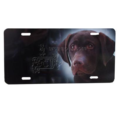Aluminum Dog Breed License Plate with Chocolate Labrador