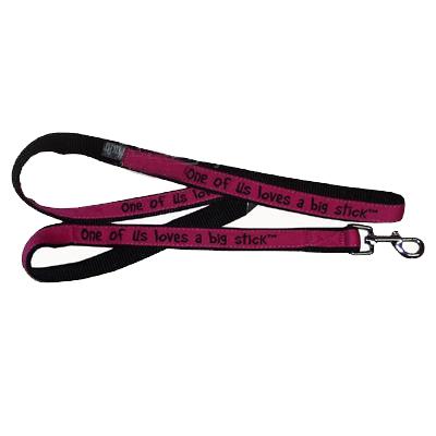 Embroidered Dog Leash 4-ft x3/4 One of us Loves a Big Stick Embroidered Dog Leash 4-ft x3/4 One of us Loves a Big Stick