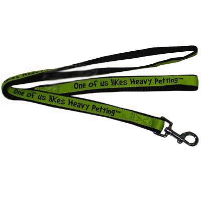 Embroidered Dog Leash 4ft x3/4 One of us likes Heavy Petting Embroidered Dog Leash 4ft x3/4 One of us likes Heavy Petting