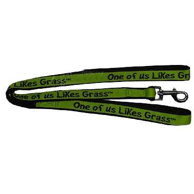Embroidered Dog Leash 4-ft x3/4-in One of us Likes Grass Embroidered Dog Leash 4-ft x3/4-in One of us Likes Grass