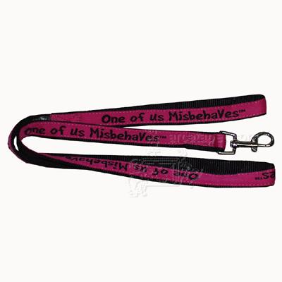 Embroidered Dog Leash 6-ftx3/4 One of us Misbehaves Embroidered Dog Leash 6-ftx3/4 One of us Misbehaves