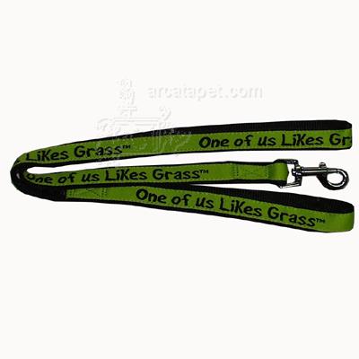 Embroidered Dog Leash 6-ftx3/4 One of us Likes Grass Embroidered Dog Leash 6-ftx3/4 One of us Likes Grass