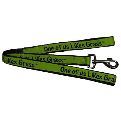 Embroidered Dog Leash 6-ftx1-in One of us Likes Grass Embroidered Dog Leash 6-ftx1-in One of us Likes Grass