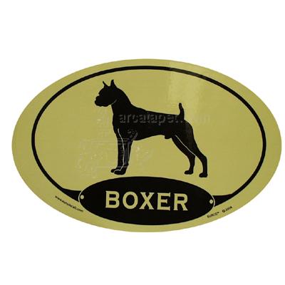 Euro Style Oval Dog Decal Boxer