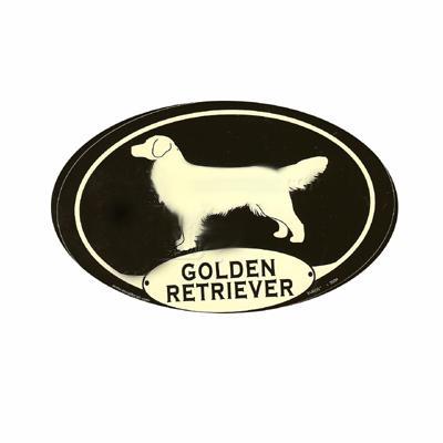 Euro Style Oval Dog Decal Golden Retriever