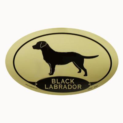 Euro Style Oval Dog Decal Black Labrador