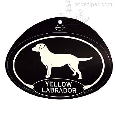 Euro Style Oval Dog Decal Yellow Labrador