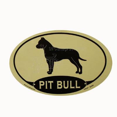 Euro Style Oval Dog Decal Pit Bull