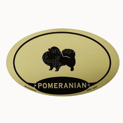 Euro Style Oval Dog Decal Pomeranian