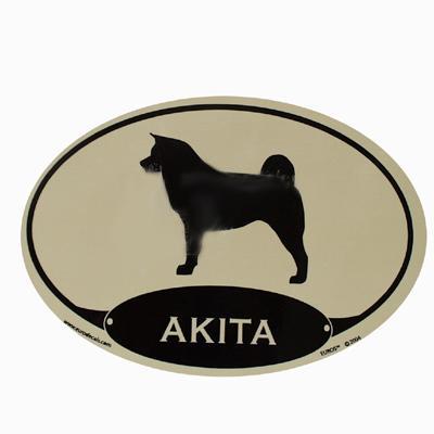 Euro Style Oval Dog Decal Akita