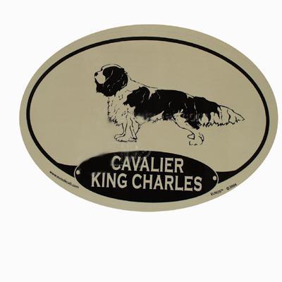 Euro Style Oval Dog Decal Cavalier King Charles Spaniel