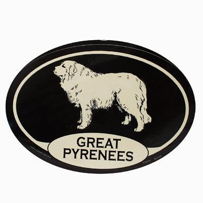 Euro Style Oval Dog Decal Great Pyrenees