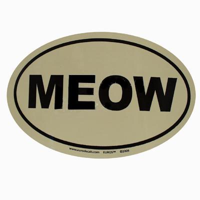 Euro Style Oval Cat Decal MEOW