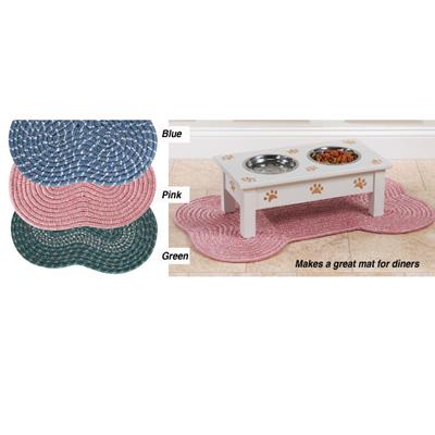 Bone Shaped Dog Place Mat Green Bone Shaped Dog Place Mat Green