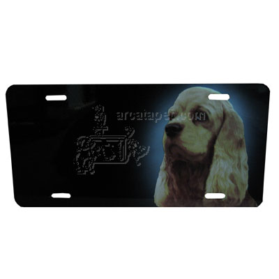 Aluminum Dog Breed License Plate with Cocker Spaniel