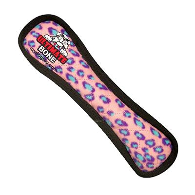 Tuffy's Ultimate Stone Bone Pink Leopard Dog Toy Tuffy's Ultimate Stone Bone Pink Leopard Dog Toy
