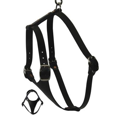 Black Tracking Leather Dog Harness 1 x 34 inches Black Tracking Leather Dog Harness 1 x 34 inches