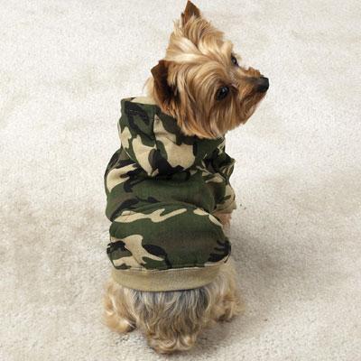 Green Camouflage Hoodie Dog Jacket Small Green Camouflage Hoodie Dog Jacket Small