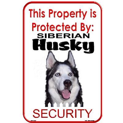 Sign Siberian Husky Security 12 x 18 inch Aluminum