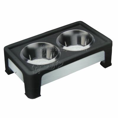 Signature Series Elevated Dog Diner 4in Black/SS Signature Series Elevated Dog Diner 4in Black/SS