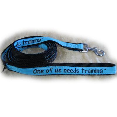 Embroidered Dog Leash 4-ft x3/4-in One of us needs training Embroidered Dog Leash 4-ft x3/4-in One of us needs training