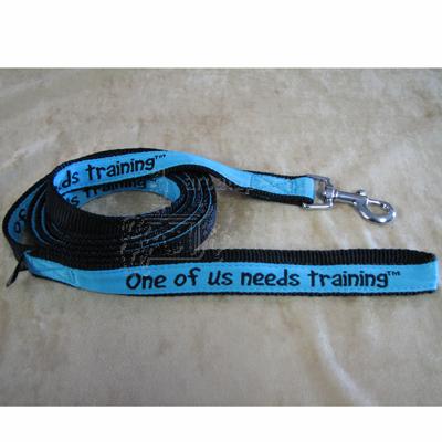 Embroidered Dog Leash 6-ftx3/4 One of us needs training Embroidered Dog Leash 6-ftx3/4 One of us needs training